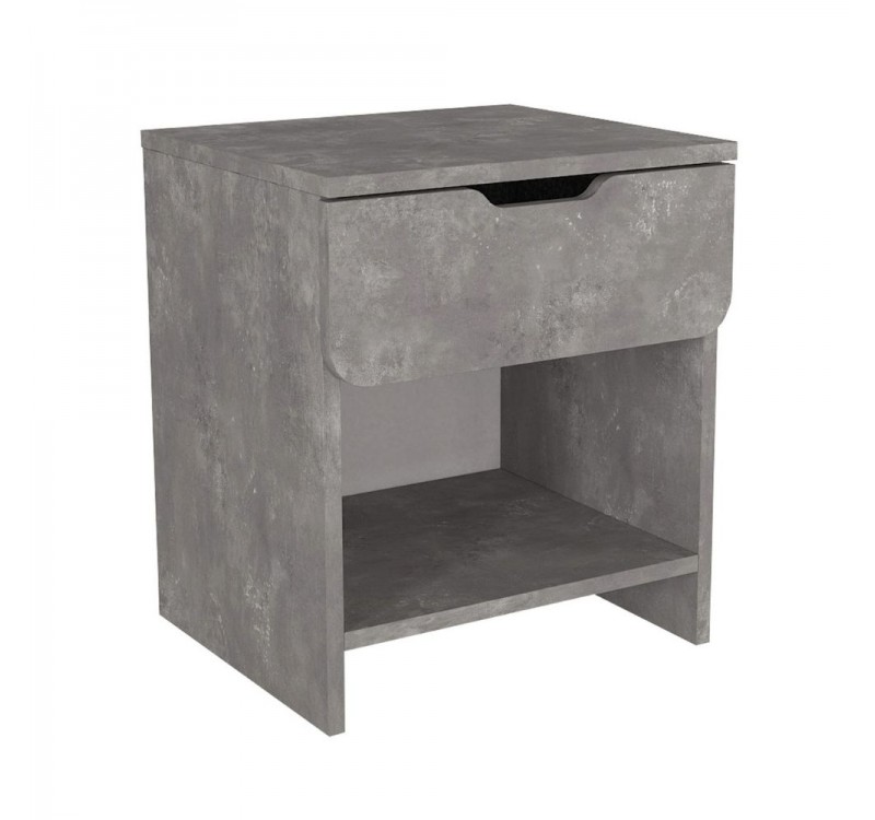 Κομοδίνο Mida Megapap χρώμα γκρι σκυροδέματος 45x40x52εκ.