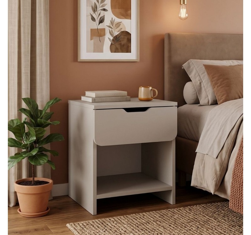 Κομοδίνο Mida Megapap χρώμα sandstone 45x40x52εκ.