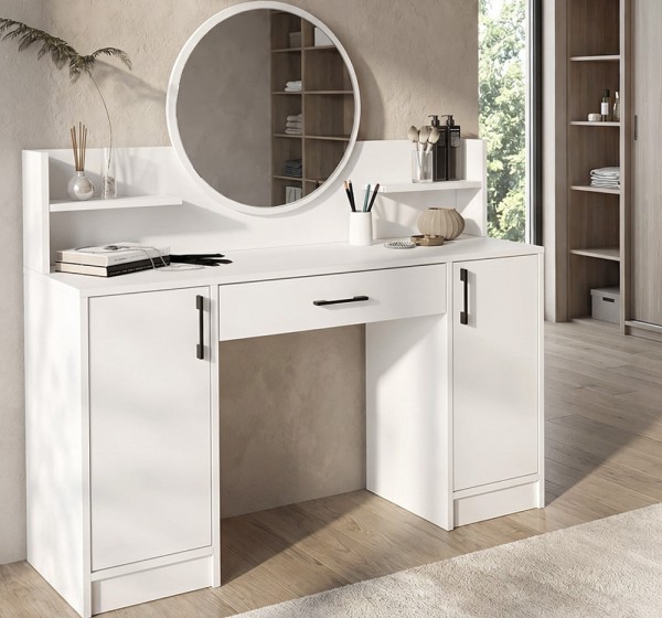 Τουαλέτα με καθρέπτη Talos Megapap χρώμα λευκό 135x40x144,2εκ.