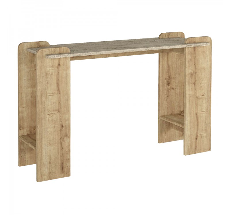 Κονσόλα Mendoza Megapap χρώμα sapphire oak - travertine 130,8x35x76,8εκ.