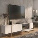 Έπιπλο τηλεόρασης Orontes Megapap χρώμα λευκό - χρυσό 180x29,6x50εκ.