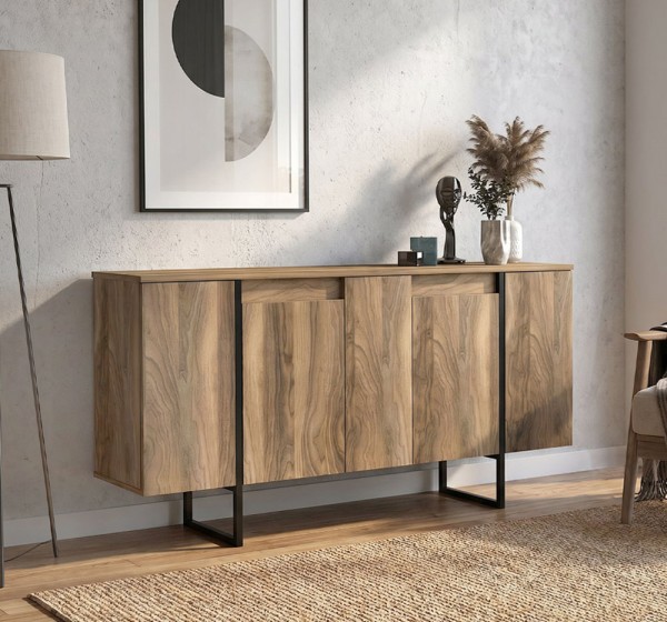Μπουφές Orontes Megapap χρώμα καρυδί 160x35,2x80εκ.