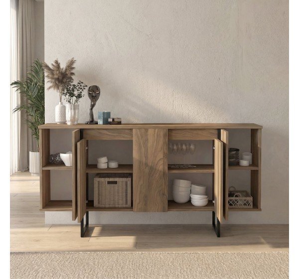 Μπουφές Orontes Megapap χρώμα καρυδί 160x35,2x80εκ.