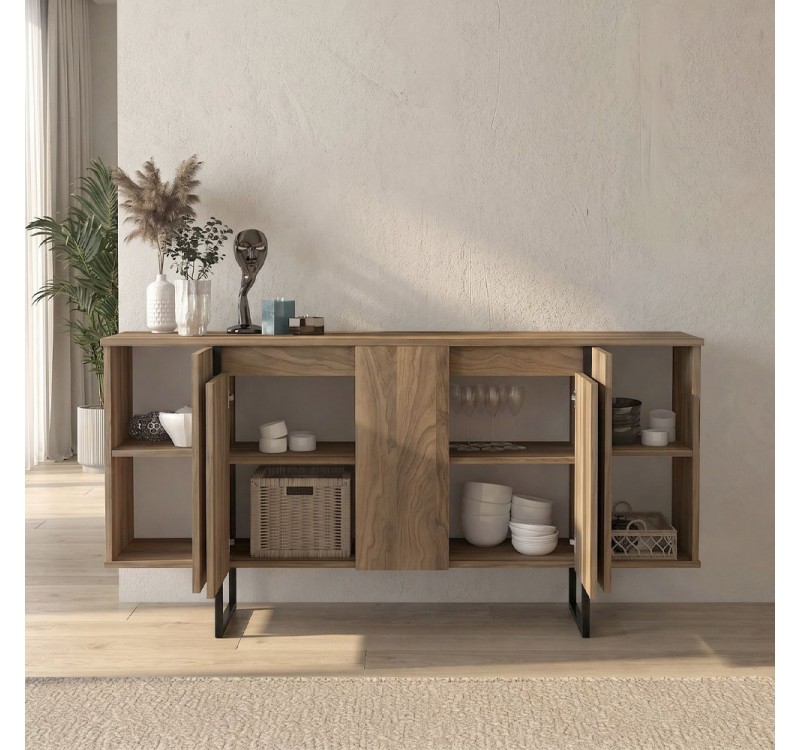 Μπουφές Orontes Megapap χρώμα καρυδί 160x35,2x80εκ.
