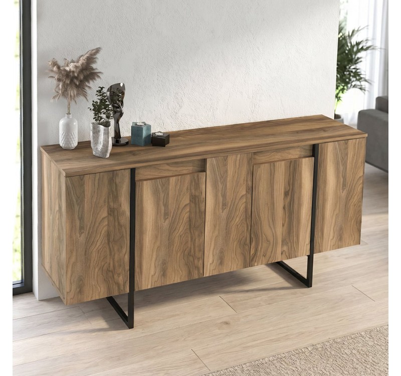 Μπουφές Orontes Megapap χρώμα καρυδί 160x35,2x80εκ.