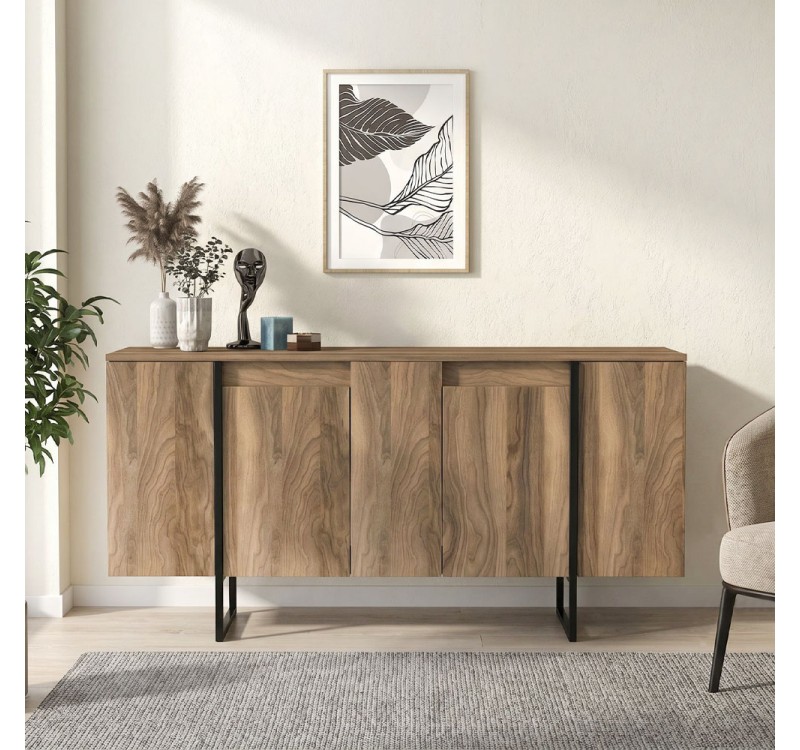 Μπουφές Orontes Megapap χρώμα καρυδί 160x35,2x80εκ.