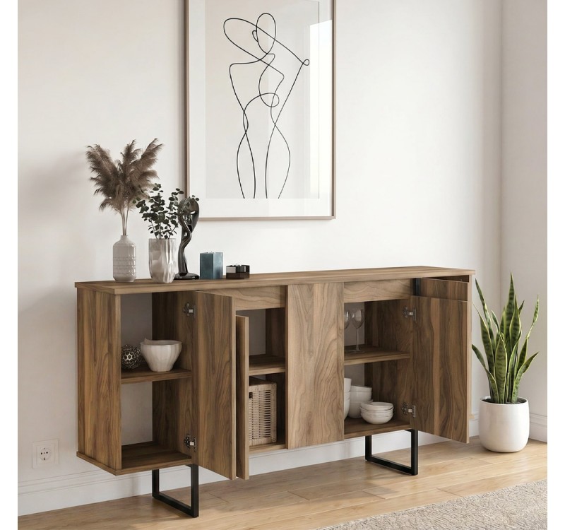 Μπουφές Orontes Megapap χρώμα καρυδί 160x35,2x80εκ.