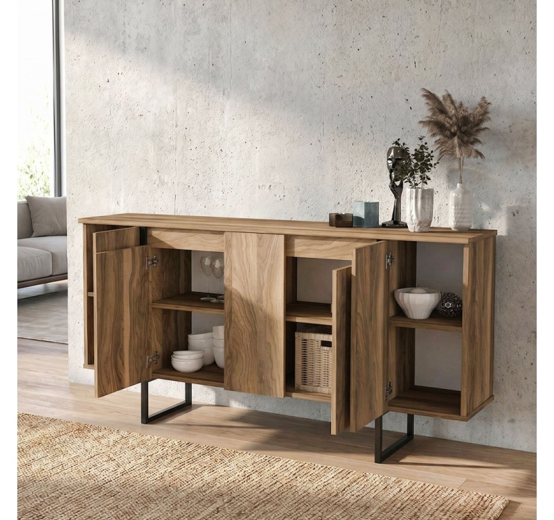 Μπουφές Orontes Megapap χρώμα καρυδί 160x35,2x80εκ.