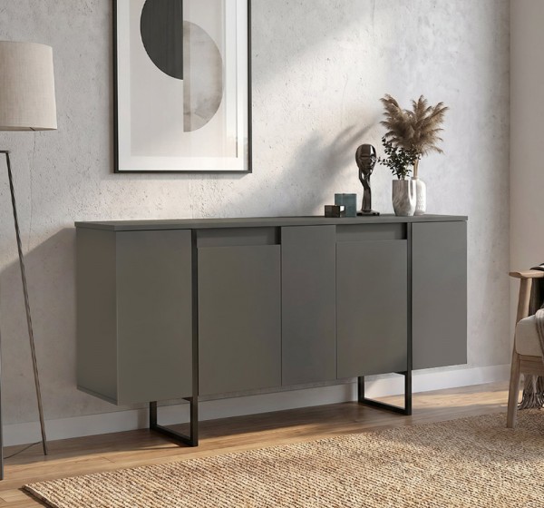 Μπουφές Orontes Megapap χρώμα ανθρακί 160x35,2x80εκ.