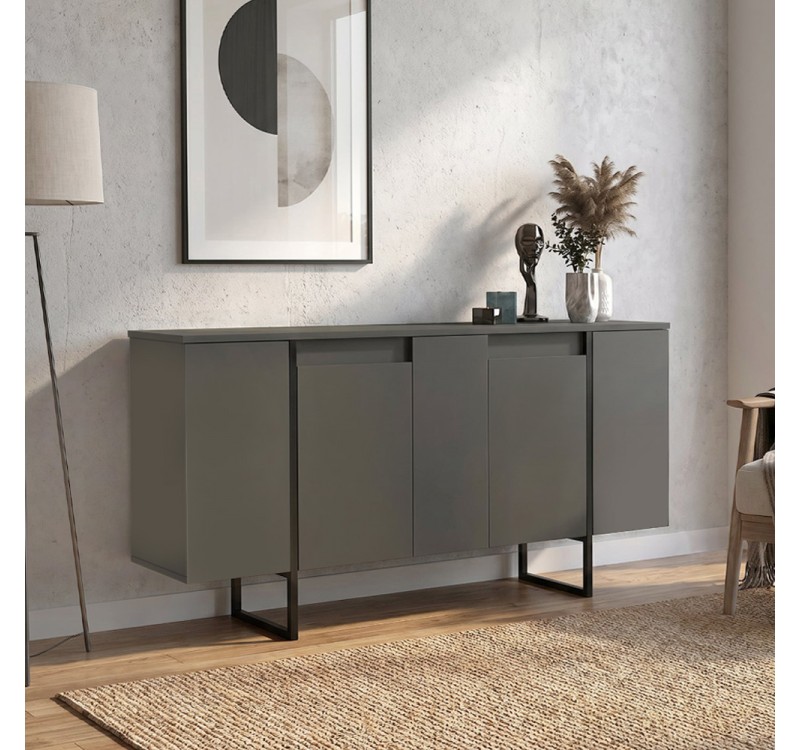 Μπουφές Orontes Megapap χρώμα ανθρακί 160x35,2x80εκ.