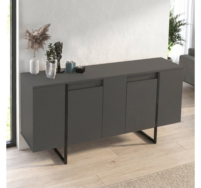 Μπουφές Orontes Megapap χρώμα ανθρακί 160x35,2x80εκ.