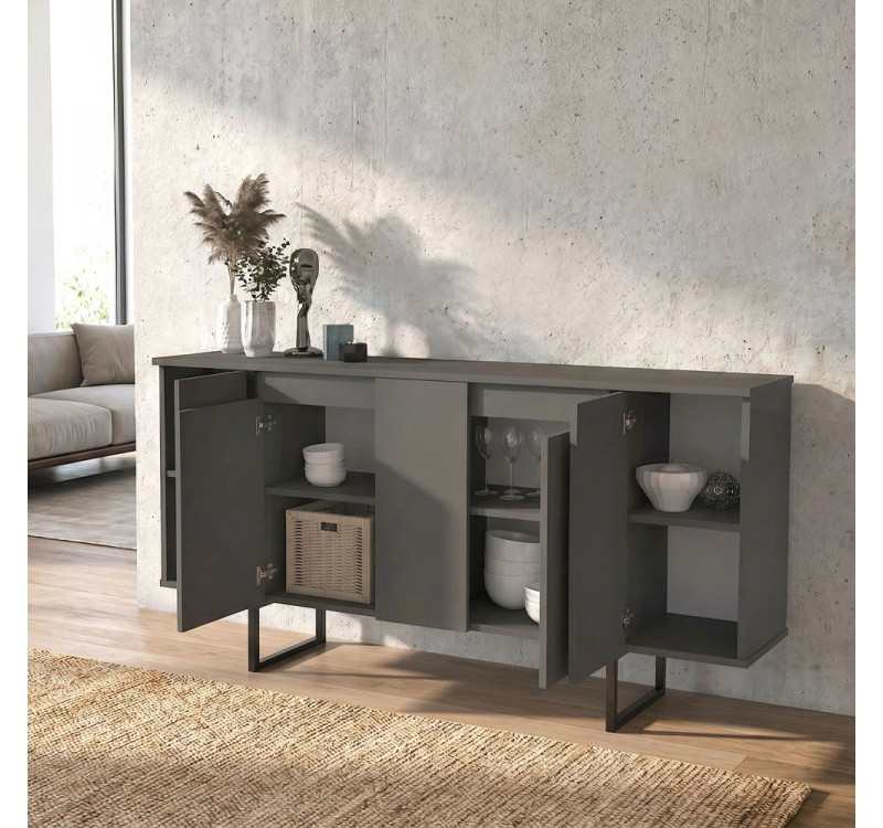 Μπουφές Orontes Megapap χρώμα ανθρακί 160x35,2x80εκ.