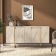 Μπουφές Orontes Megapap χρώμα travertine - χρυσό 160x35,2x80εκ.