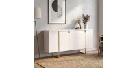 Μπουφές Orontes Megapap χρώμα λευκό - χρυσό 160x35,2x80εκ.