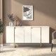 Μπουφές Orontes Megapap χρώμα λευκό - χρυσό 160x35,2x80εκ.