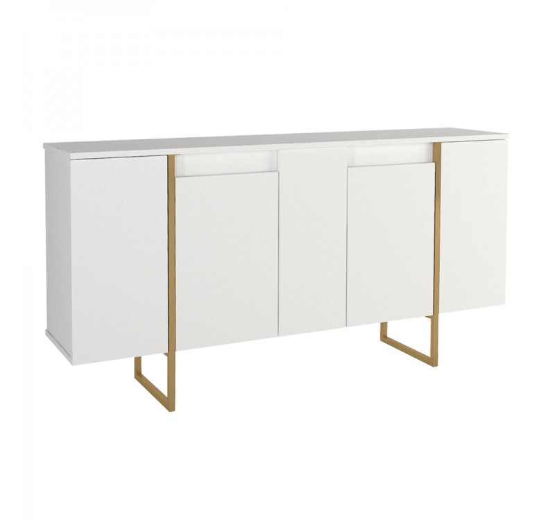 Μπουφές Orontes Megapap χρώμα λευκό - χρυσό 160x35,2x80εκ.