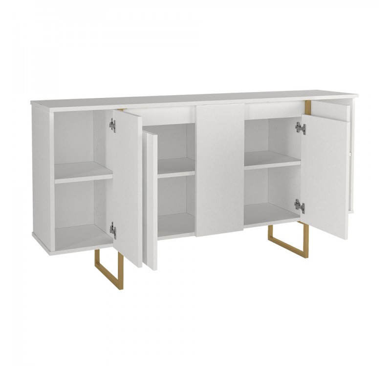 Μπουφές Orontes Megapap χρώμα λευκό - χρυσό 160x35,2x80εκ.