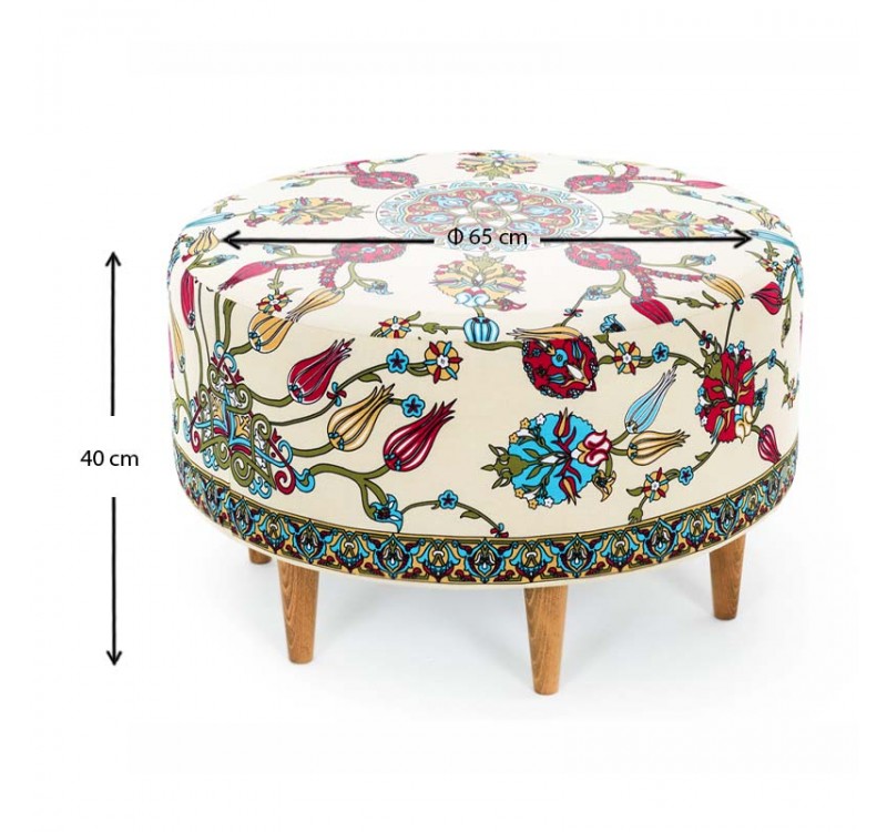 Σκαμπώ Rimini Megapap υφασμάτινο πολύχρωμο 65x65x40εκ.