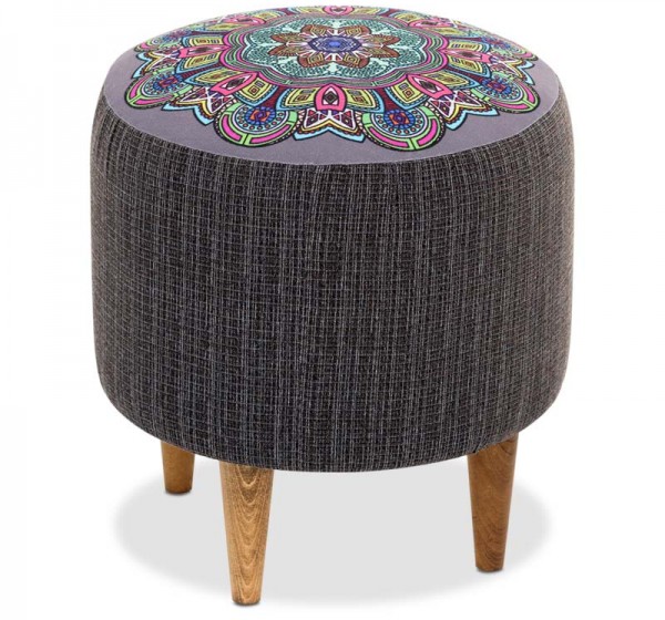 Σκαμπώ Enna Megapap υφασμάτινο χρώμα γκρι 40x40x42εκ.