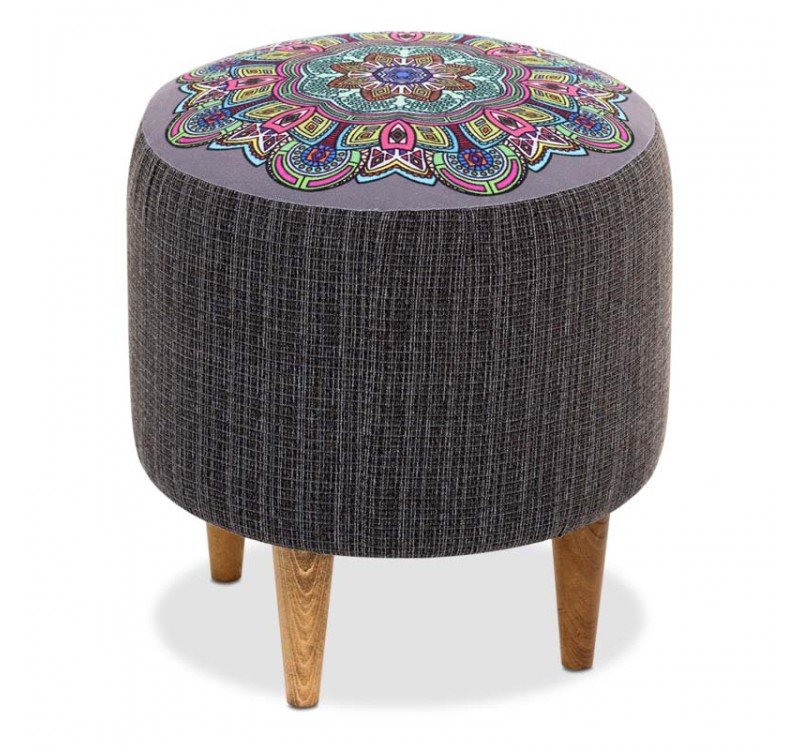 Σκαμπώ Enna Megapap υφασμάτινο χρώμα γκρι 40x40x42εκ.