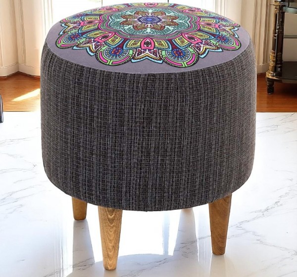 Σκαμπώ Enna Megapap υφασμάτινο χρώμα γκρι 40x40x42εκ.