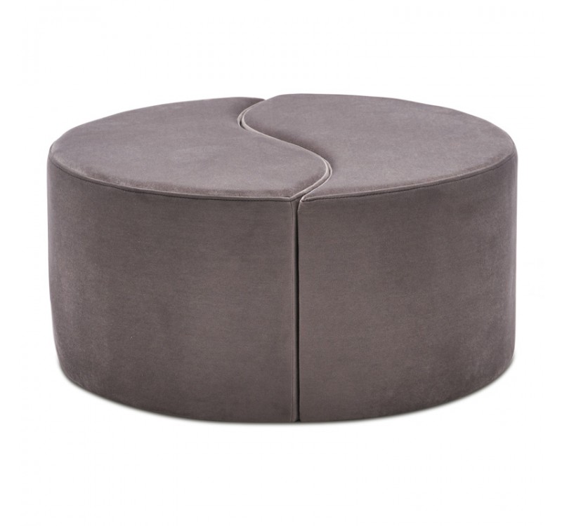 Σκαμπώ Alis Megapap βελούδινο χρώμα ανοιχτό γκρι 80x80x40εκ.