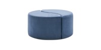 Σκαμπώ Alis Megapap βελούδινο χρώμα μπλε 80x80x40εκ.