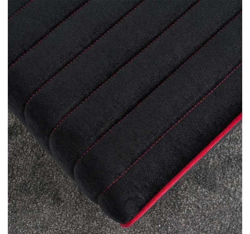 Σκαμπώ Mona Megapap βελούδινο χρώμα μαύρο 40x40x40εκ.