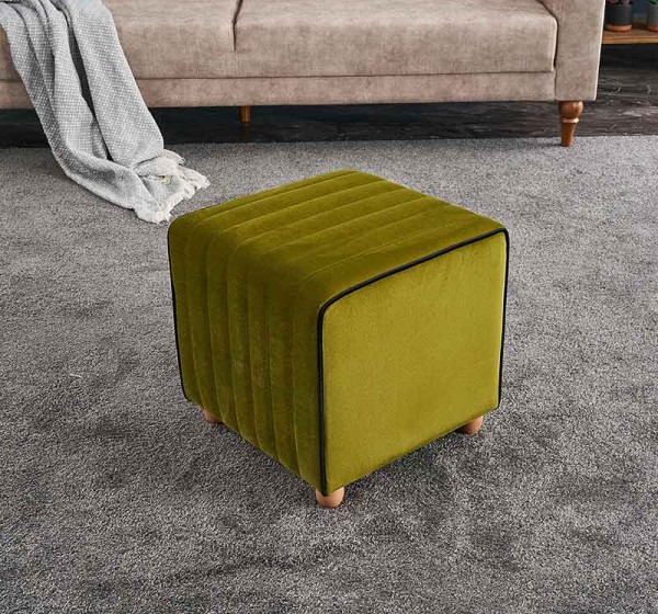 Σκαμπώ Mona Megapap βελούδινο χρώμα πράσινο 40x40x40εκ.