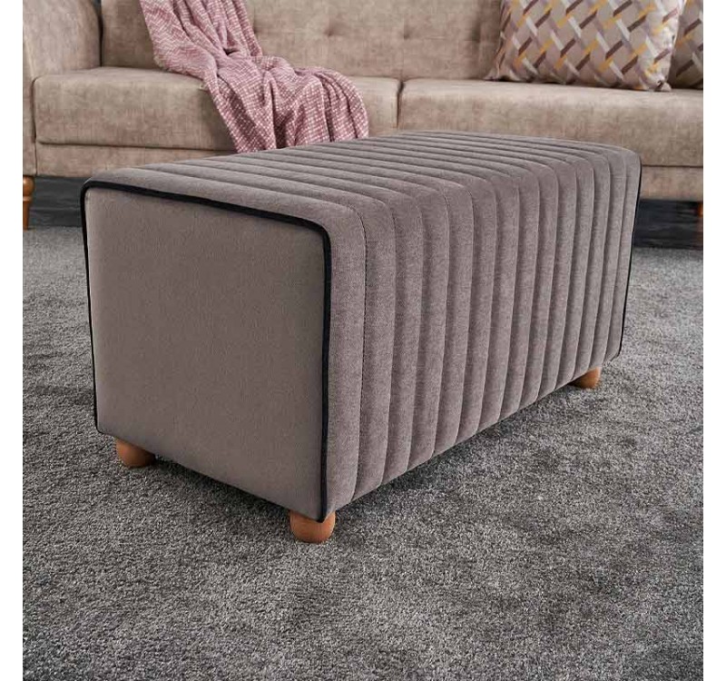 Σκαμπώ Mabel Megapap βελούδινο χρώμα γκρι 80x40x40εκ.