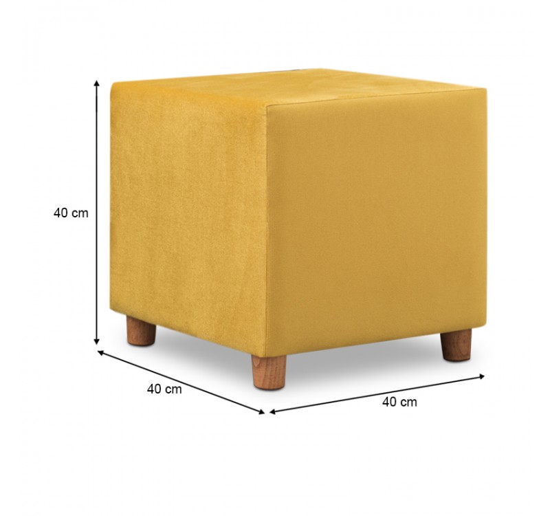 Σκαμπώ Daisy Megapap υφασμάτινο χρώμα κίτρινο 40x40x40εκ.