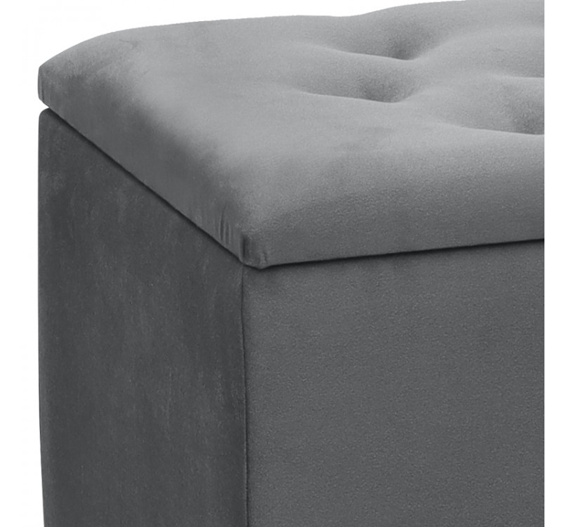 Σκαμπώ - Ταμπουρέ Lotus Megapap βελούδινο χρώμα γκρι 90x40x50εκ.