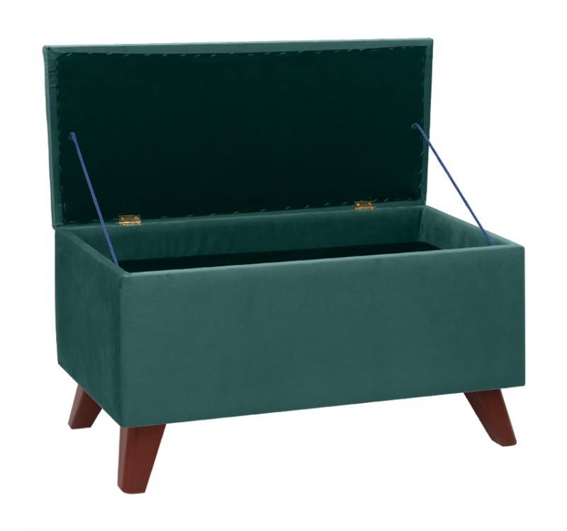 Σκαμπώ - Ταμπουρέ Lotus Megapap βελούδινο χρώμα κυπαρισσί 90x40x50εκ.