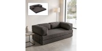 Καναπές - κρεβάτι Comfort Megapap τριθέσιος υφασμάτινος χρώμα ανθρακί 190x95x75εκ.