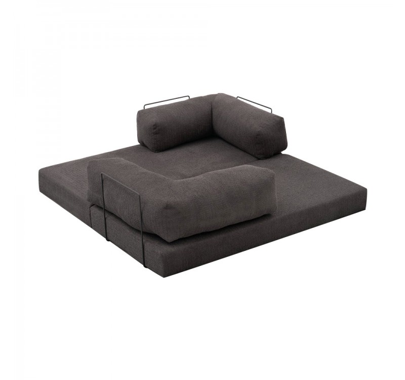 Καναπές - κρεβάτι Comfort Megapap τριθέσιος υφασμάτινος χρώμα ανθρακί 190x95x75εκ.