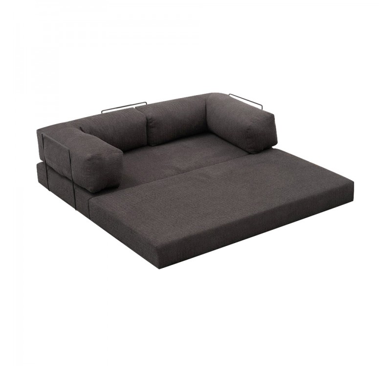 Καναπές - κρεβάτι Comfort Megapap τριθέσιος υφασμάτινος χρώμα ανθρακί 190x95x75εκ.