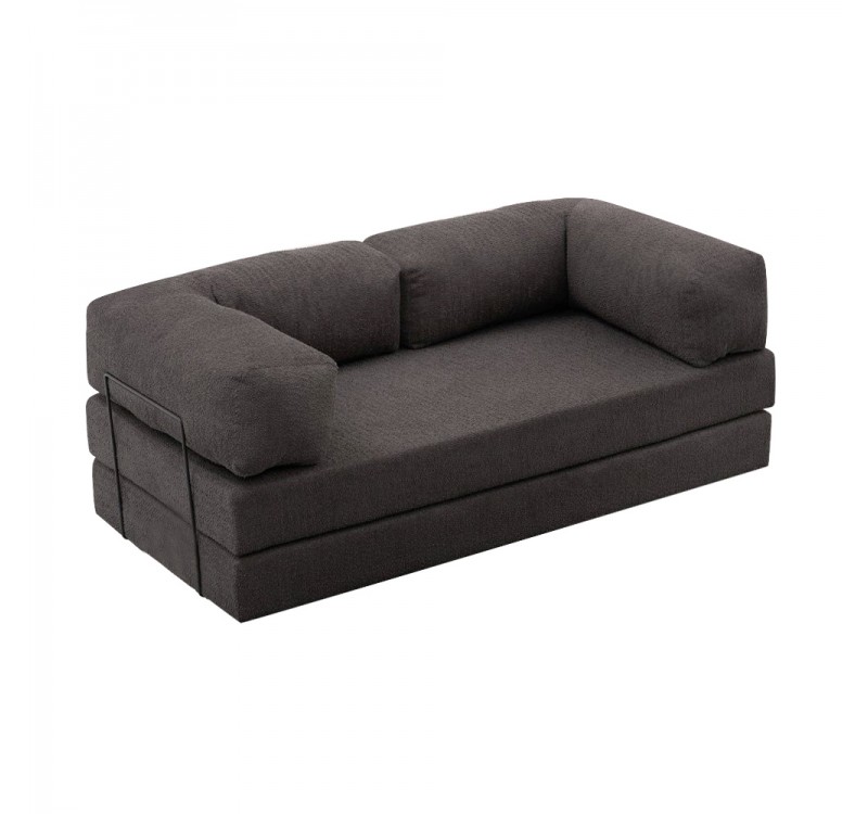 Καναπές - κρεβάτι Comfort Megapap τριθέσιος υφασμάτινος χρώμα ανθρακί 190x95x75εκ.