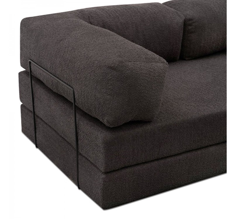Καναπές - κρεβάτι Comfort Megapap τριθέσιος υφασμάτινος χρώμα ανθρακί 190x95x75εκ.