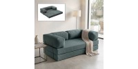 Καναπές - κρεβάτι Comfort Megapap τριθέσιος υφασμάτινος χρώμα μέντα 190x95x75εκ.