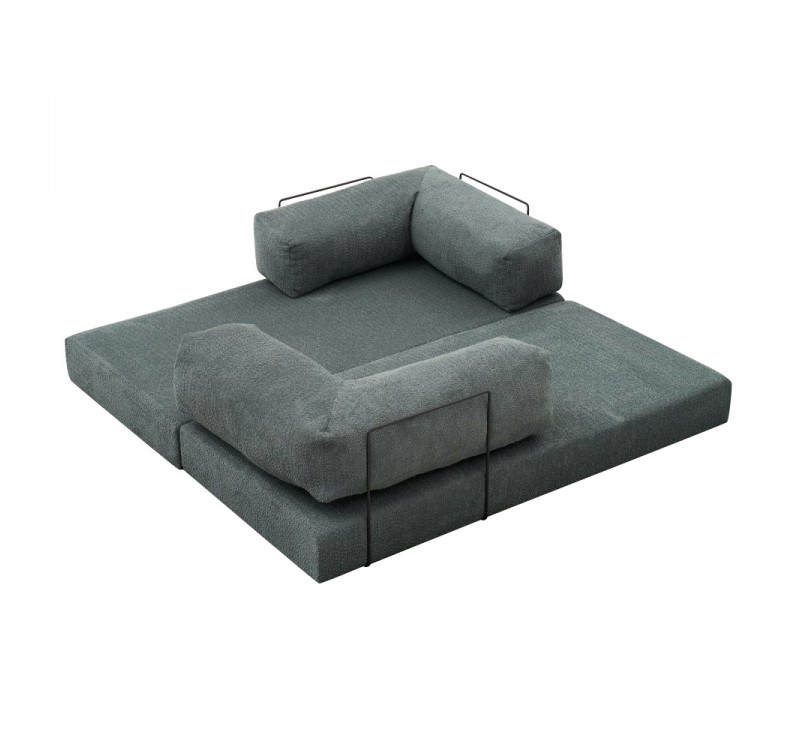 Καναπές - κρεβάτι Comfort Megapap τριθέσιος υφασμάτινος χρώμα μέντα 190x95x75εκ.