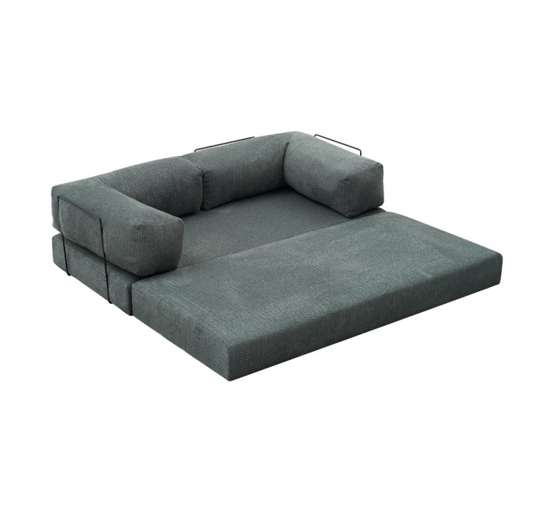 Καναπές - κρεβάτι Comfort Megapap τριθέσιος υφασμάτινος χρώμα μέντα 190x95x75εκ.