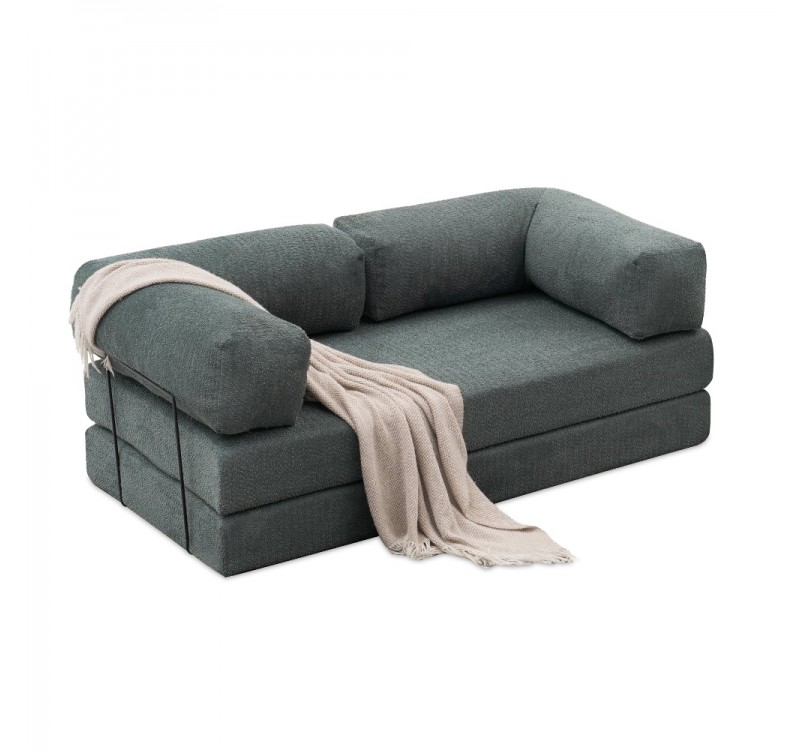 Καναπές - κρεβάτι Comfort Megapap τριθέσιος υφασμάτινος χρώμα μέντα 190x95x75εκ.