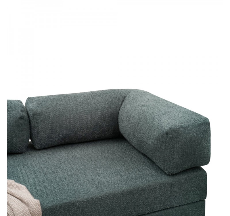 Καναπές - κρεβάτι Comfort Megapap τριθέσιος υφασμάτινος χρώμα μέντα 190x95x75εκ.