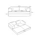 Καναπές - κρεβάτι Comfort Megapap τριθέσιος υφασμάτινος χρώμα μέντα 190x95x75εκ.