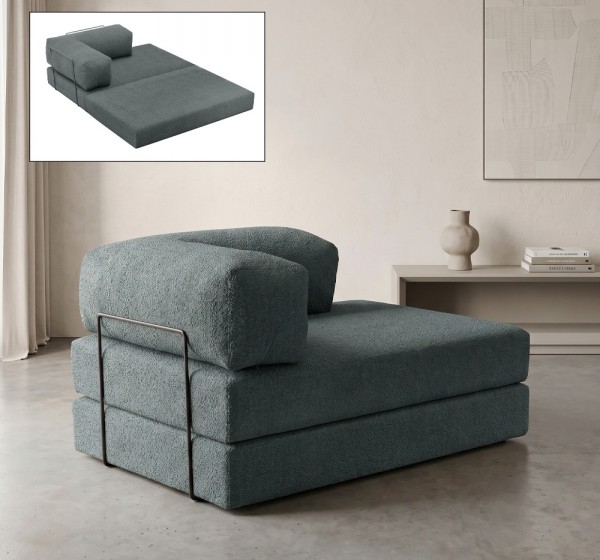 Καναπές - κρεβάτι Comfort Megapap διθέσιος υφασμάτινος χρώμα μέντα 140x95x75εκ.