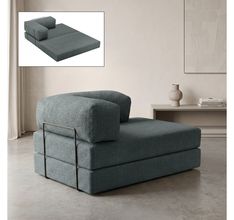 Καναπές - κρεβάτι Comfort Megapap διθέσιος υφασμάτινος χρώμα μέντα 140x95x75εκ.
