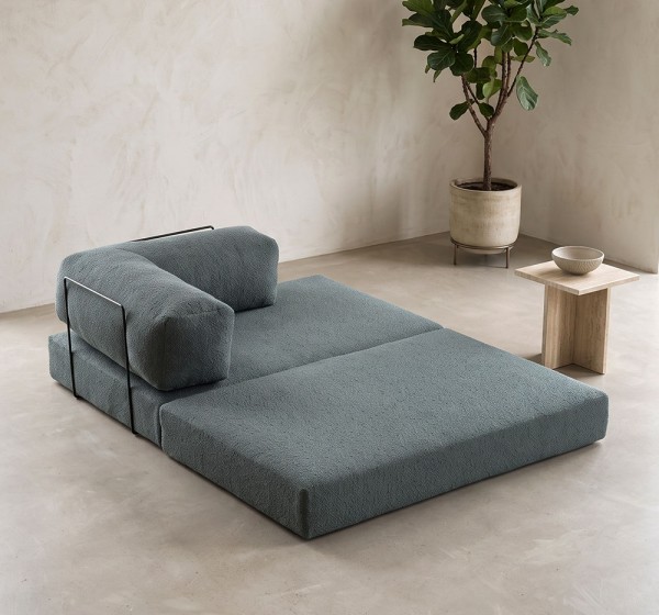 Καναπές - κρεβάτι Comfort Megapap διθέσιος υφασμάτινος χρώμα μέντα 140x95x75εκ.