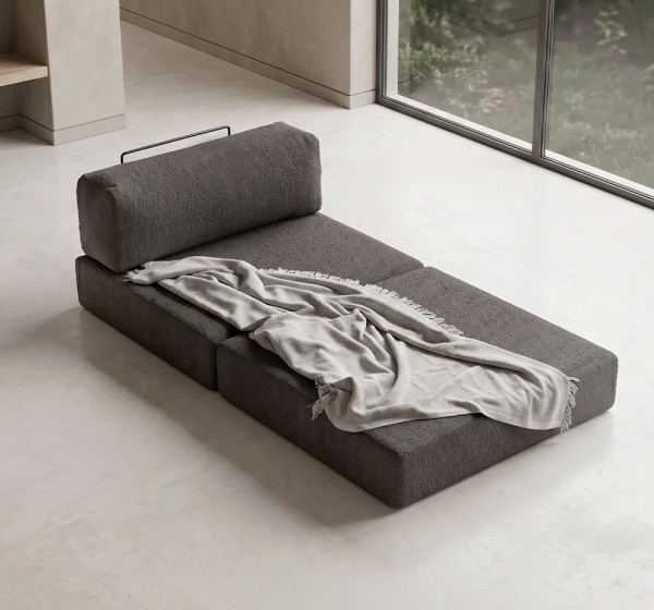 Πολυθρόνα - κρεβάτι Comfort Megapap υφασμάτινη χρώμα ανθρακί 95x95x75εκ.