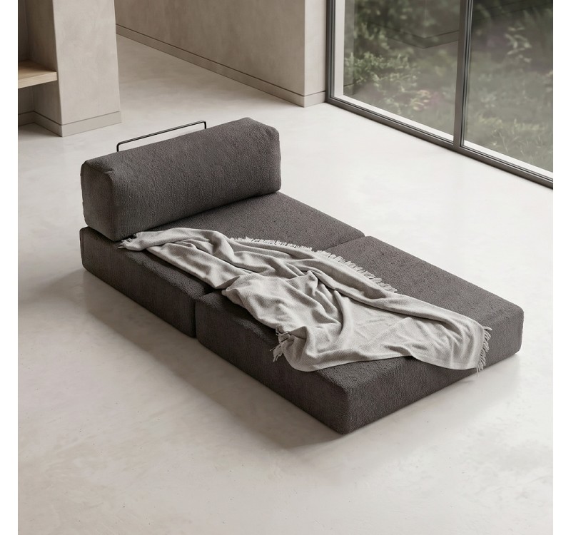 Πολυθρόνα - κρεβάτι Comfort Megapap υφασμάτινη χρώμα ανθρακί 95x95x75εκ.