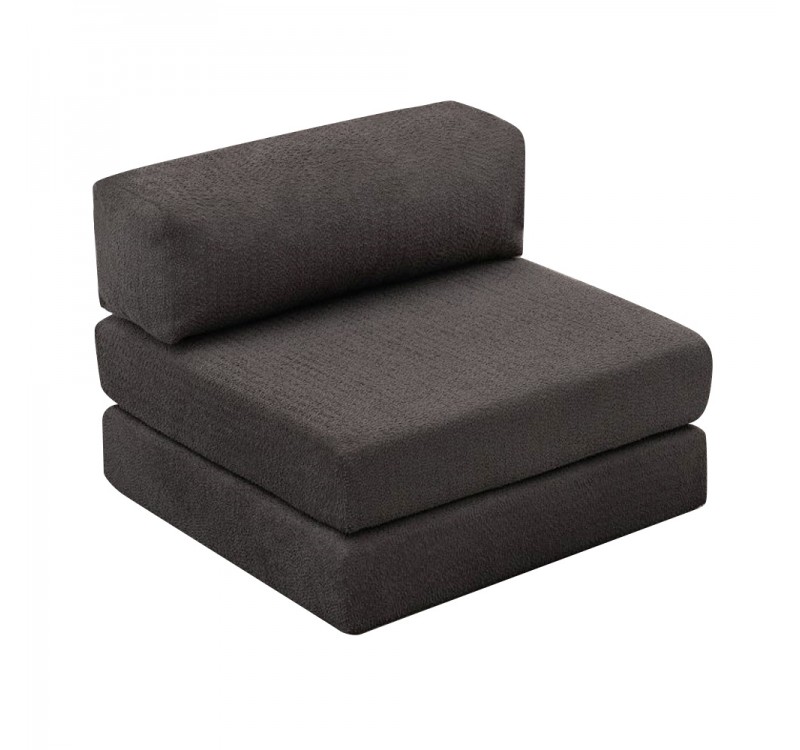 Πολυθρόνα - κρεβάτι Comfort Megapap υφασμάτινη χρώμα ανθρακί 95x95x75εκ.